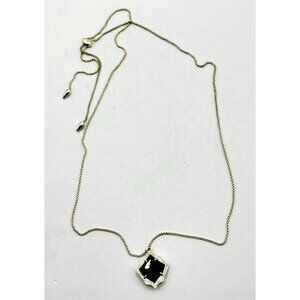 Kendra Scott Gold Pendant Necklace With Black Stone